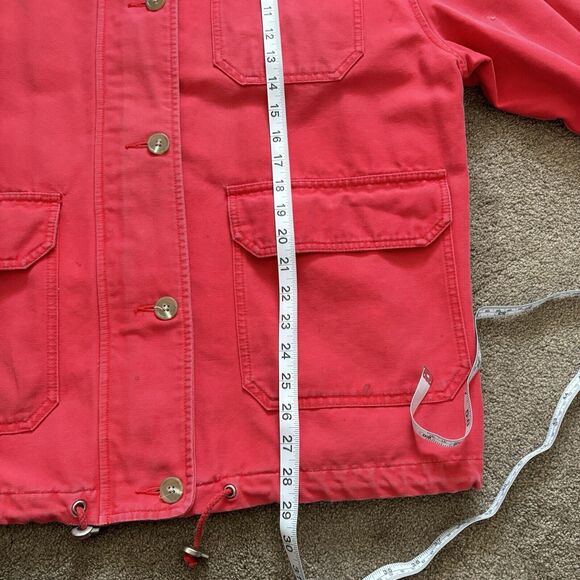 VTG Eddie Bauer Canvas Jacket Full Zip Button Up Red Collard - Womens Size Large - Picture 9 of 10